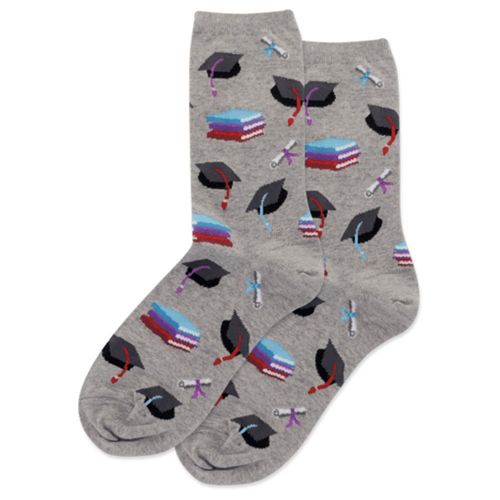 HotSox, Grey, Novelty, Cotton Blend, Accessories, Women, Socks, Graduation, Grey, 546632
